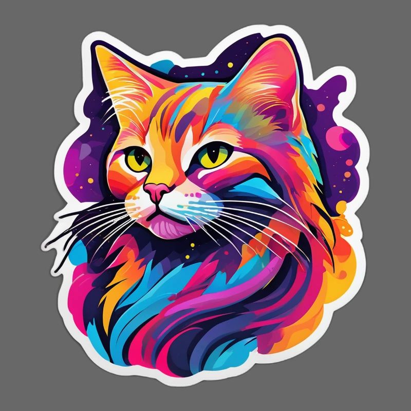 Chat Éclatant Arc en Ciel