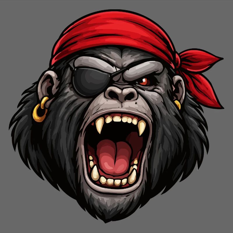 Gorille pirate avec cache-œil