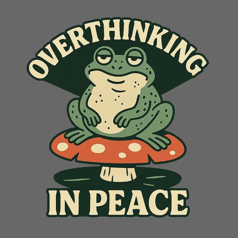 Overthinking in Peace Frog Humor Relax