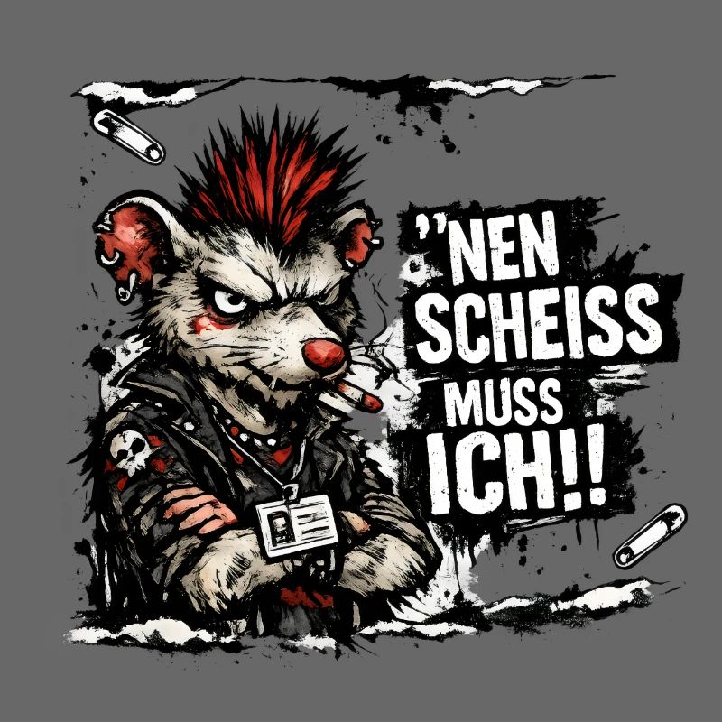 Nen Scheiss muss ich frecher Spruch Mittelfinger