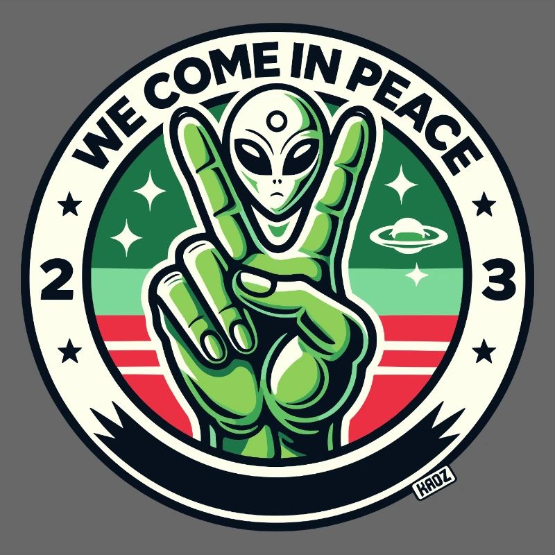 Alien-Friedenszeichen-Abzeichen