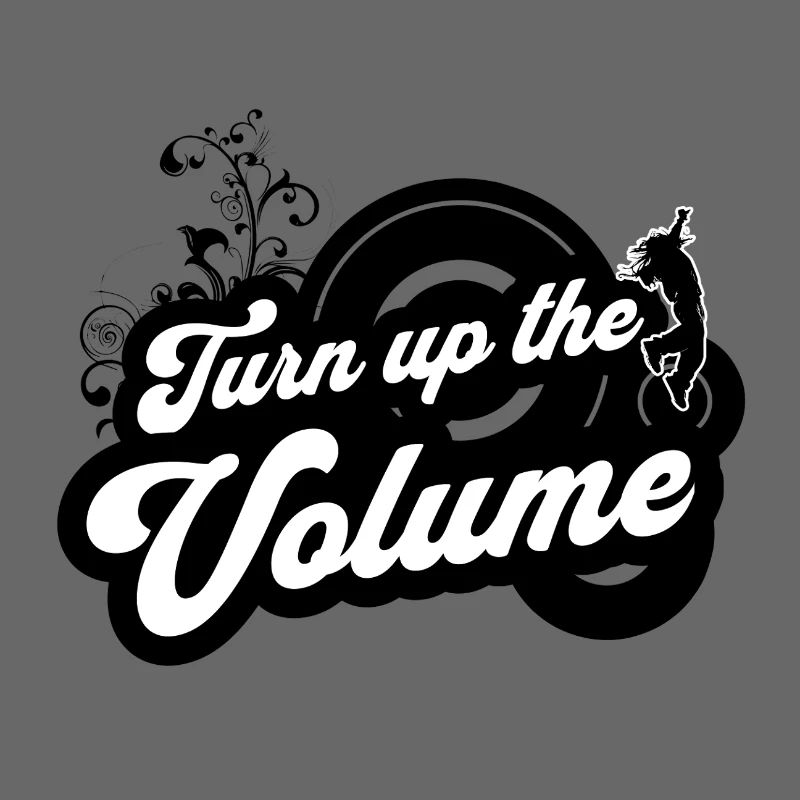 Volume Up — Black Retro Script