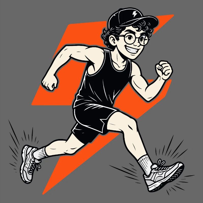 Motif de Blitz Runner de maillot de course cool pour les athlètes
