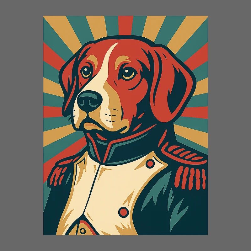 Dog General Retro Poster Style Vintage Design
