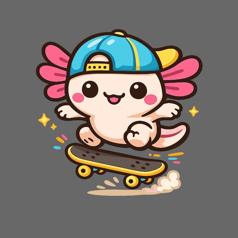 Axolotl Kawaii Skate Wing Creature