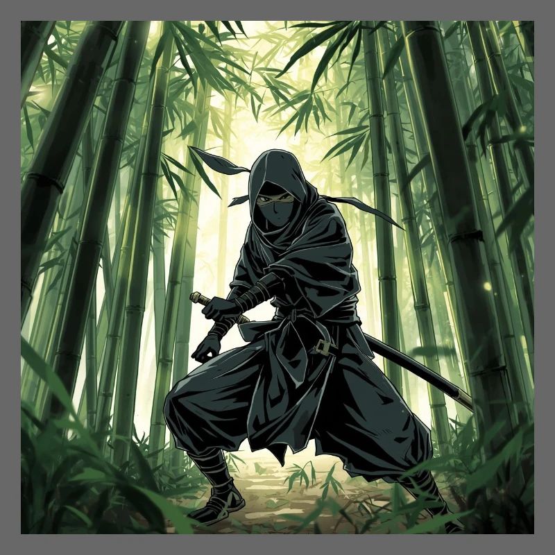Ninja in the bamboo forest