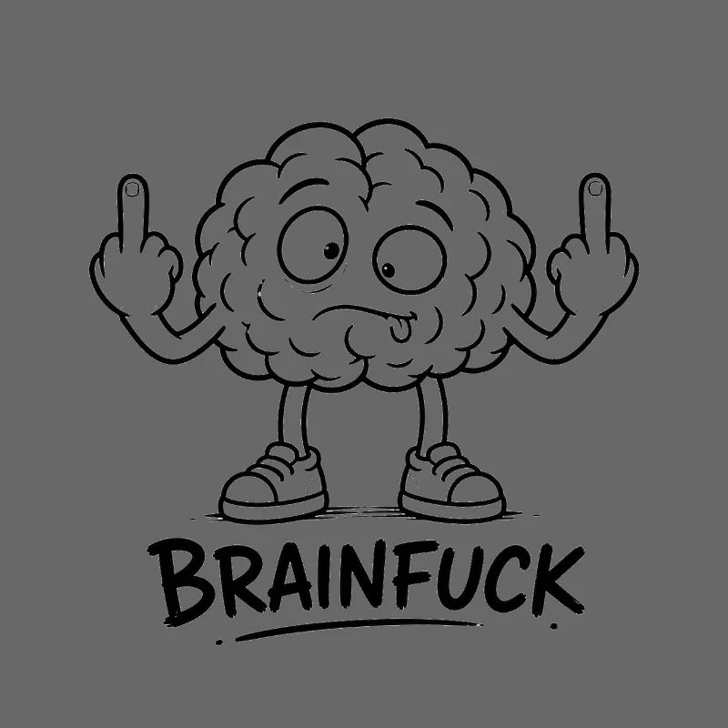 Brain Graffiti With Middle Finger