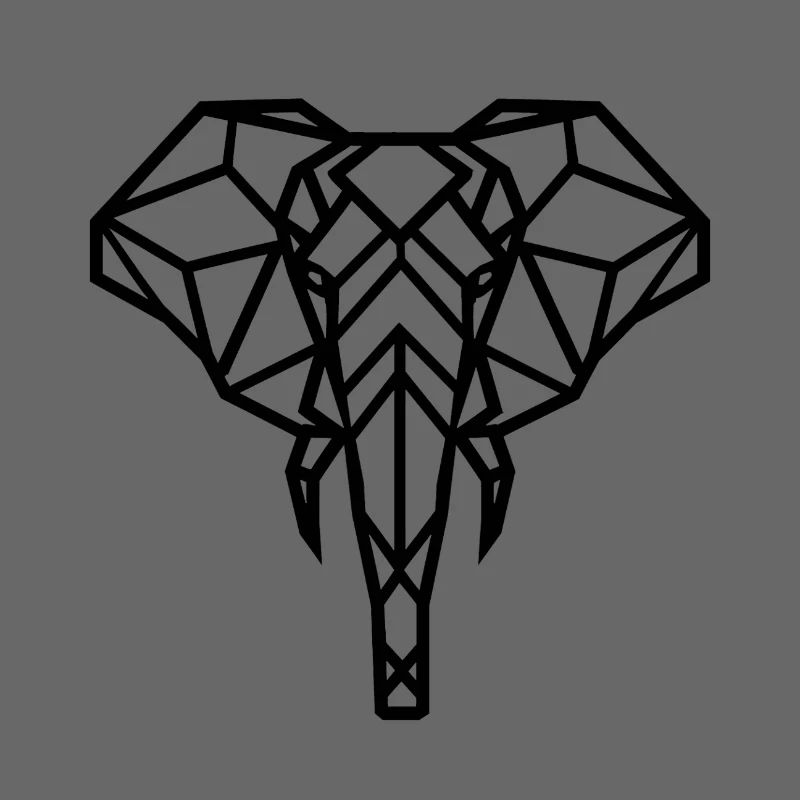 Elephant Geometric Drawing
