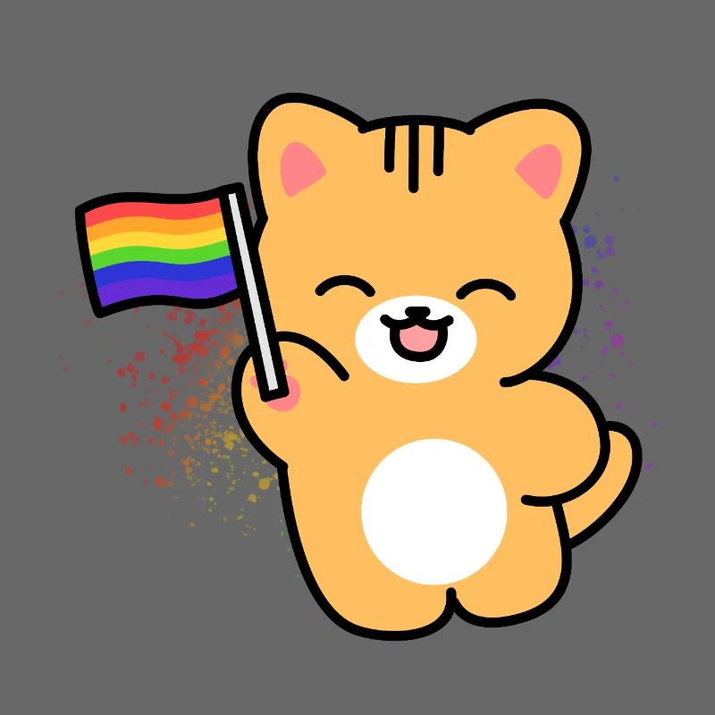 Kätzchen mit Pride-Fahne