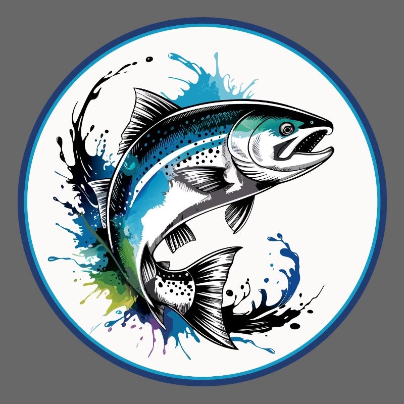 Springender Lachs