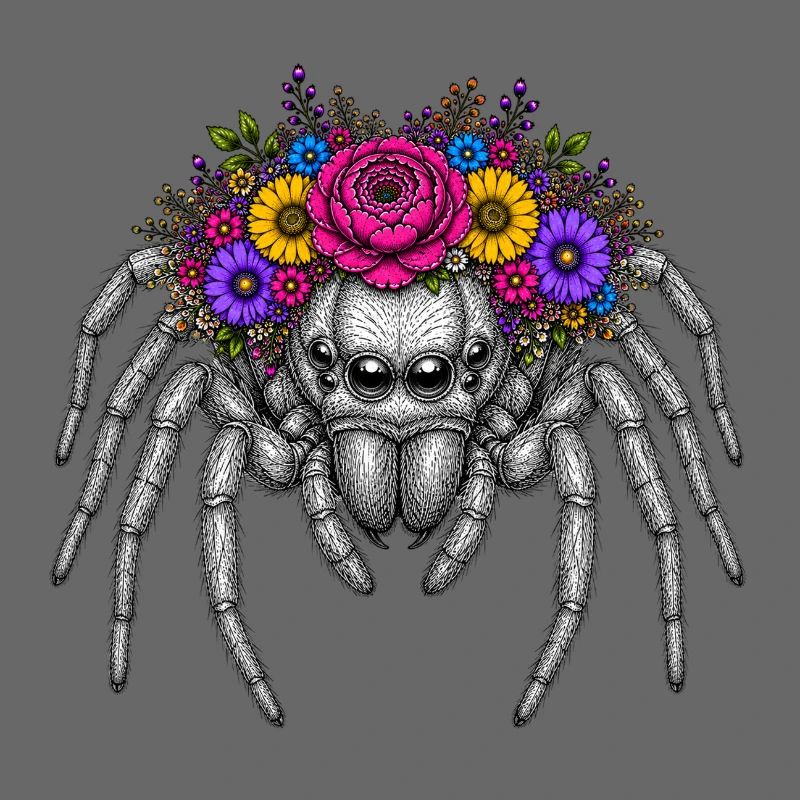 Blütenkranzspinne Illustration