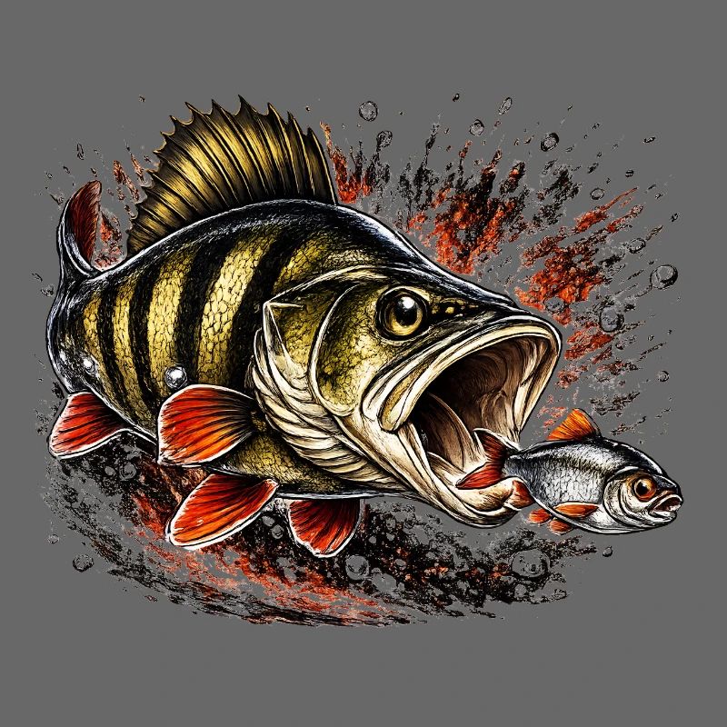 Explosives Barsch-Raubtierfisch-Design