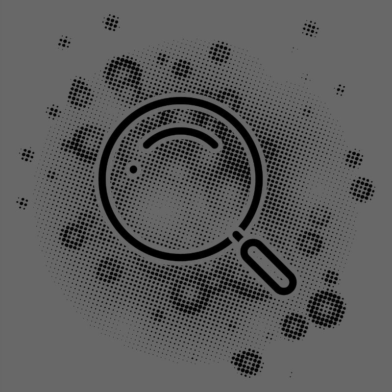 Loupe avec fond de points
