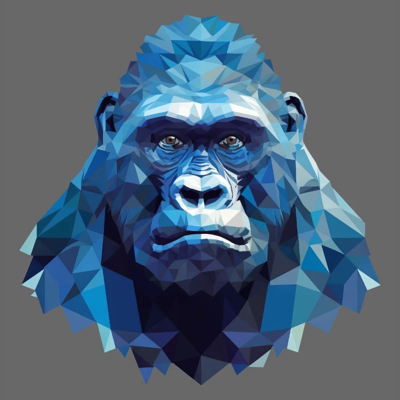 Cooler Gorilla mit Eis - Polygon Design