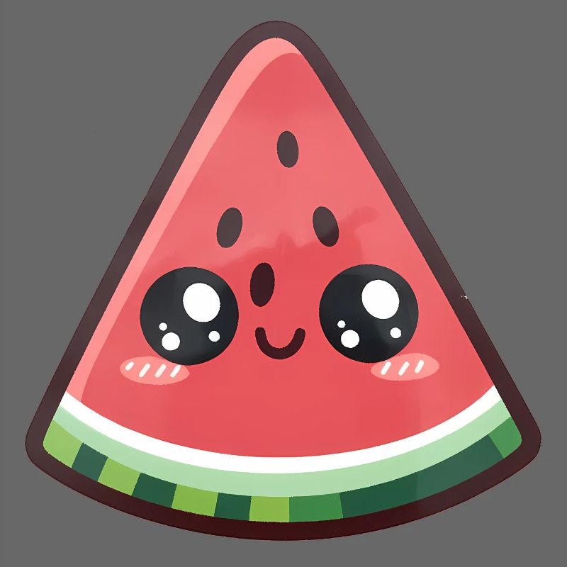 Tranche de pastèque kawaii