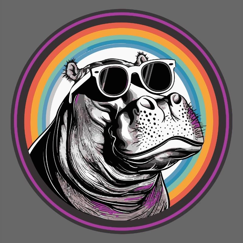 Nilpferd Sonnenbrille Comic