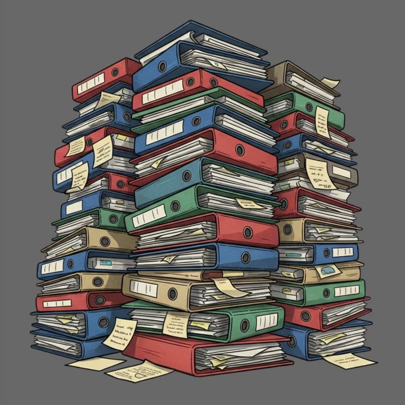 Folder Stack Office Chaos