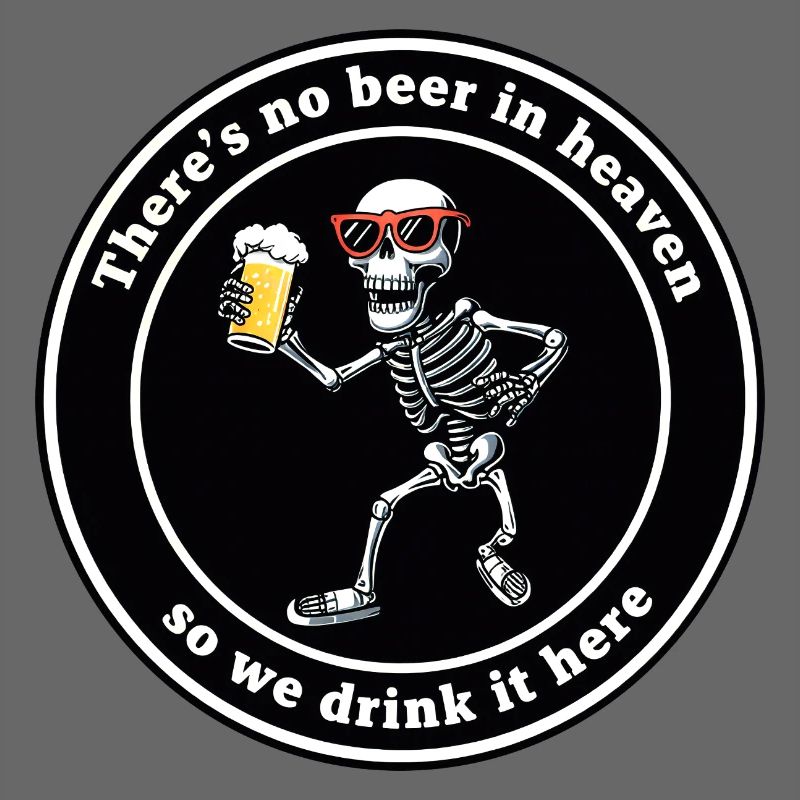 Skelett mit Bier Prost