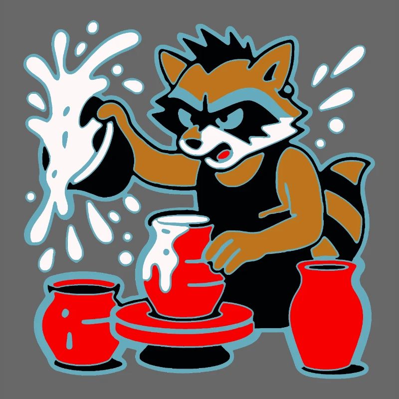 Waschbär-Keramik-Spritzer