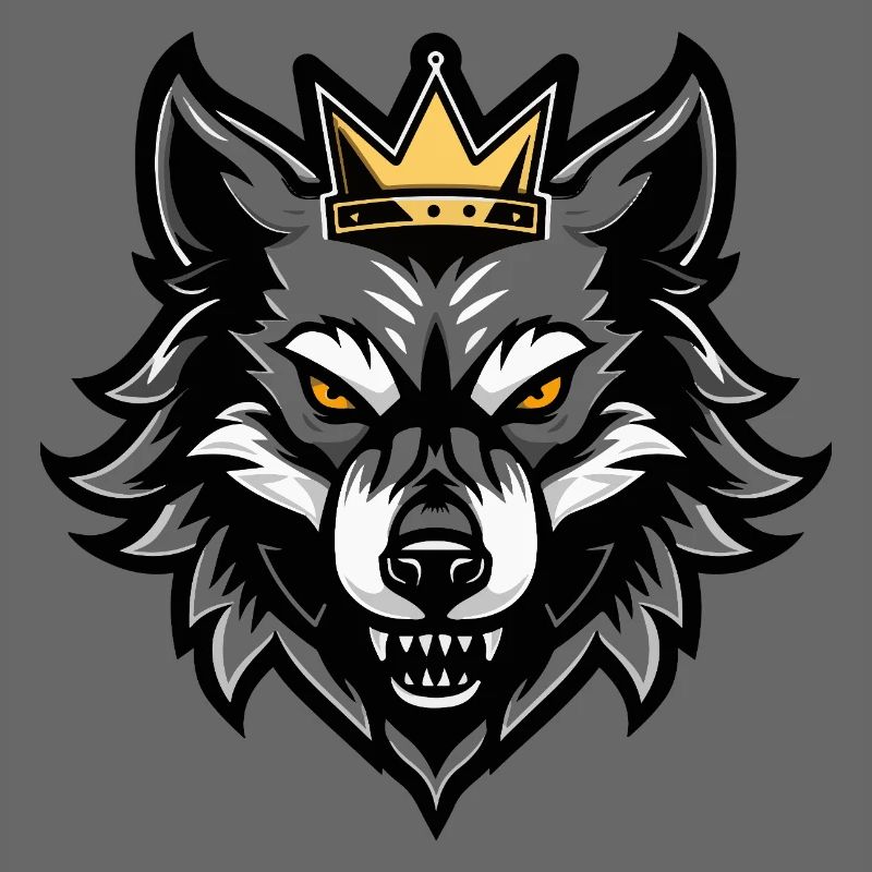 Wolf Kopf Krone
