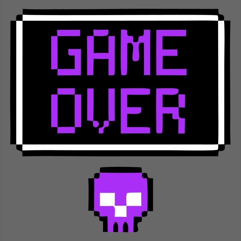 Game Over Pixel Art du Crâne