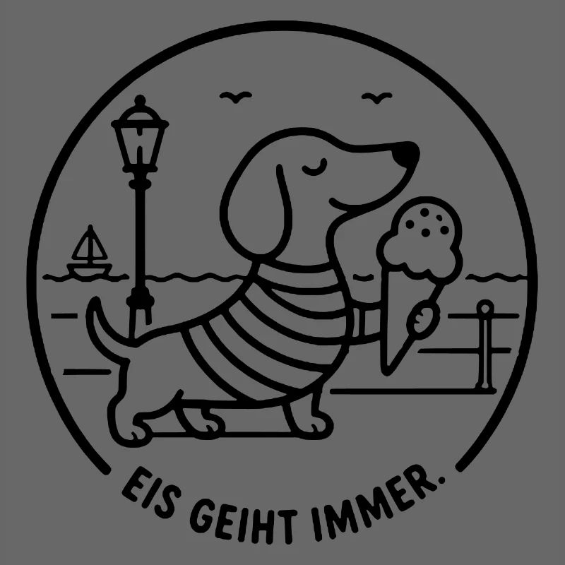 Strandpromenade Eis geiht immer Dackel süß Kinder 