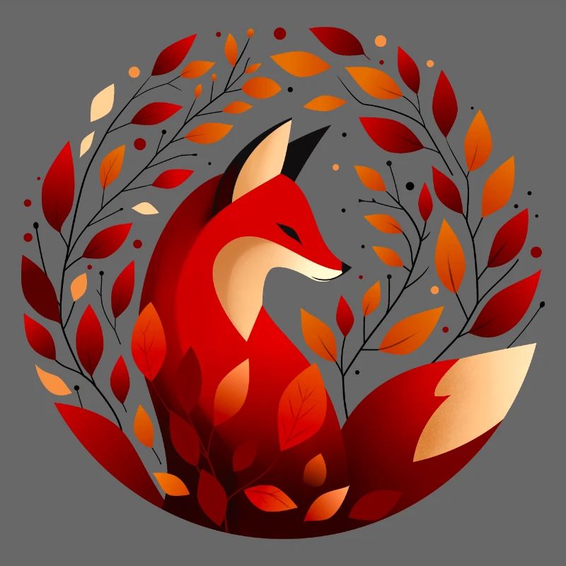 Fuchs und Herbstblätter