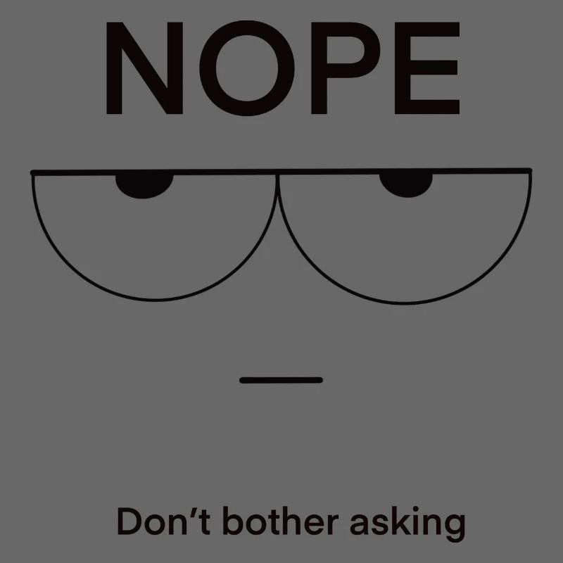 Nope Don't Bother Asking