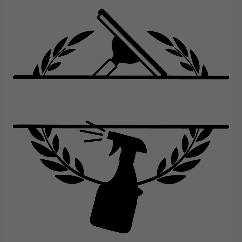 Cleaner windows washer logo laurel wreath