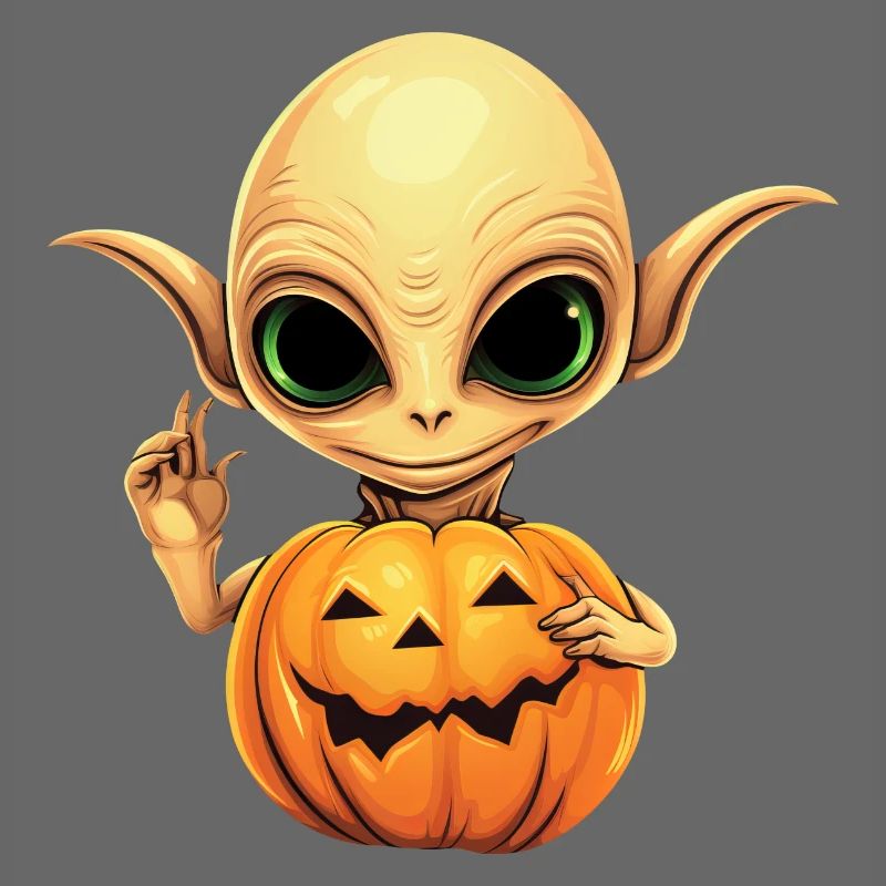 Orange Alien Pumpkin: Halloween from Space