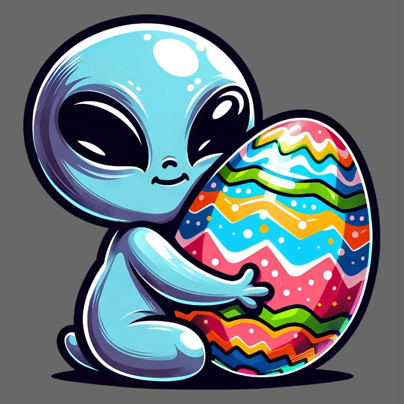 Easter Alien Hug & Egg Love