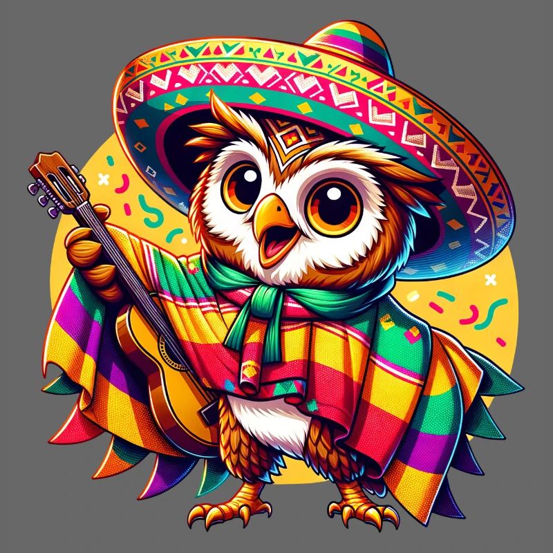 Cinco de Mayo Eule Gitarrist