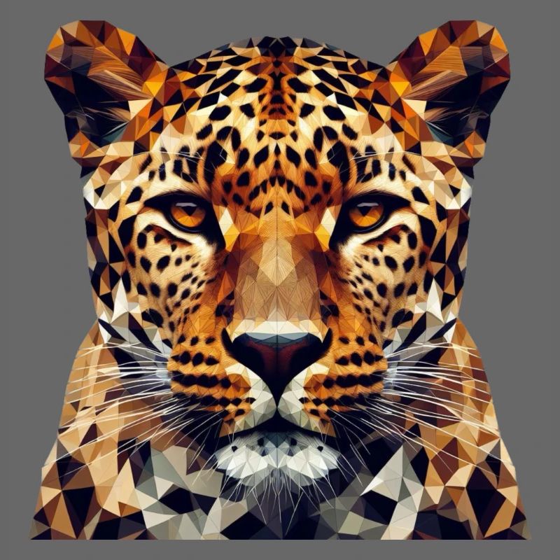 Leopard im Polygon-Stil