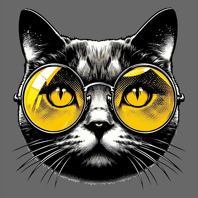 Kater mit Brille