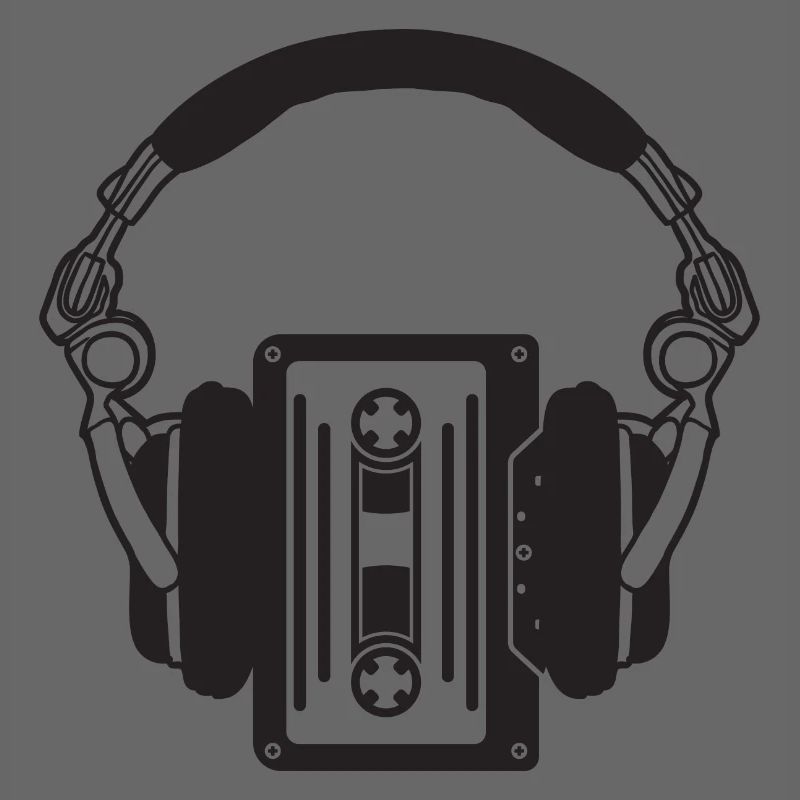 Retro headphones with boho cassettes