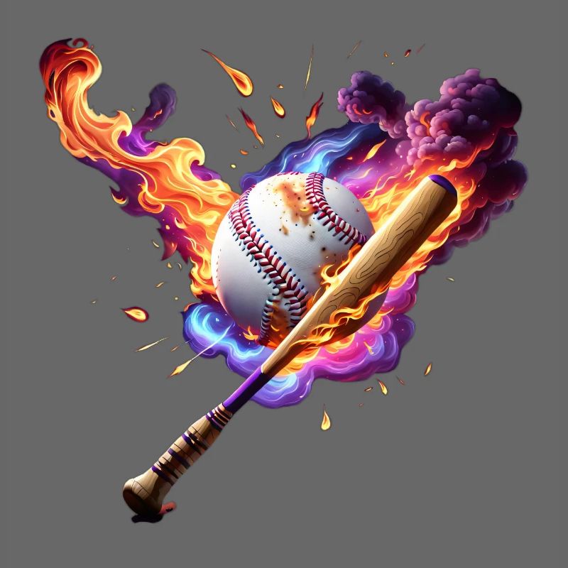 Le baseball en feu.