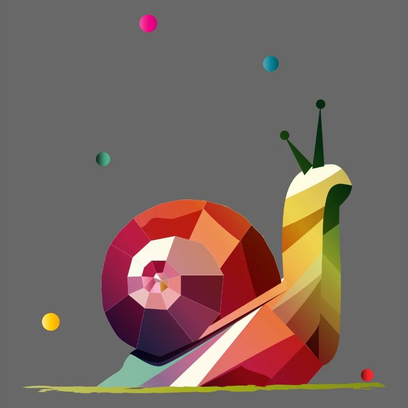 colorful snail in geometric design