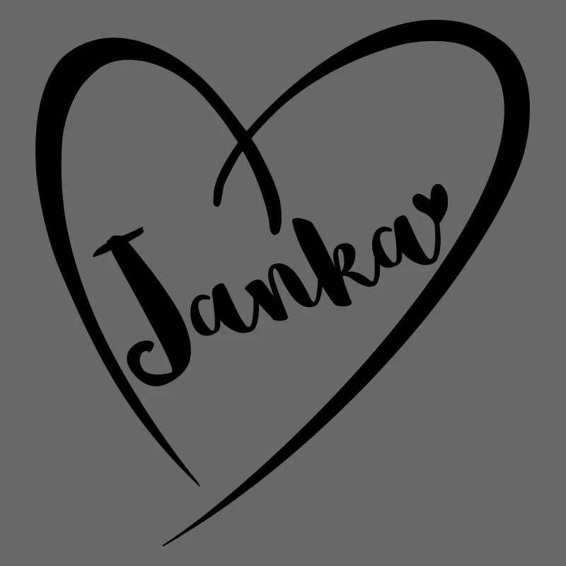Janka surname first name in heart frame