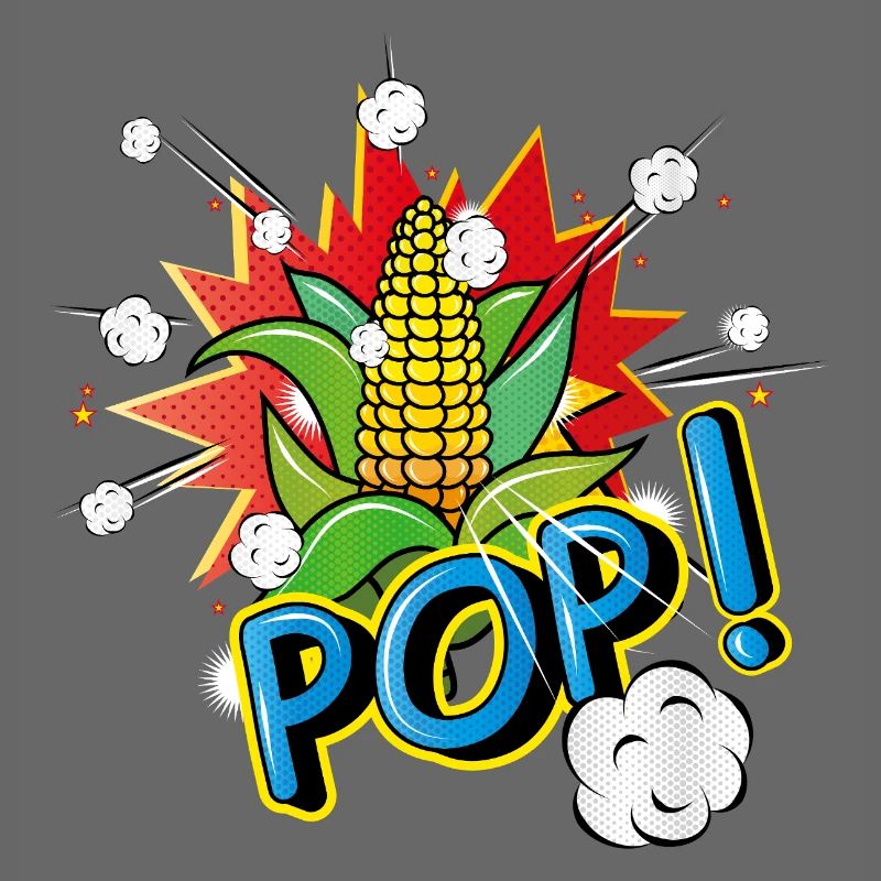 Maïs en épi de style pop art avec effet pop-corn