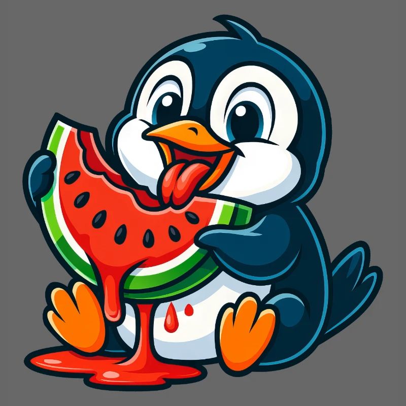Mignon pingouin melon fruit dessin animé Fruit de l’Arctique