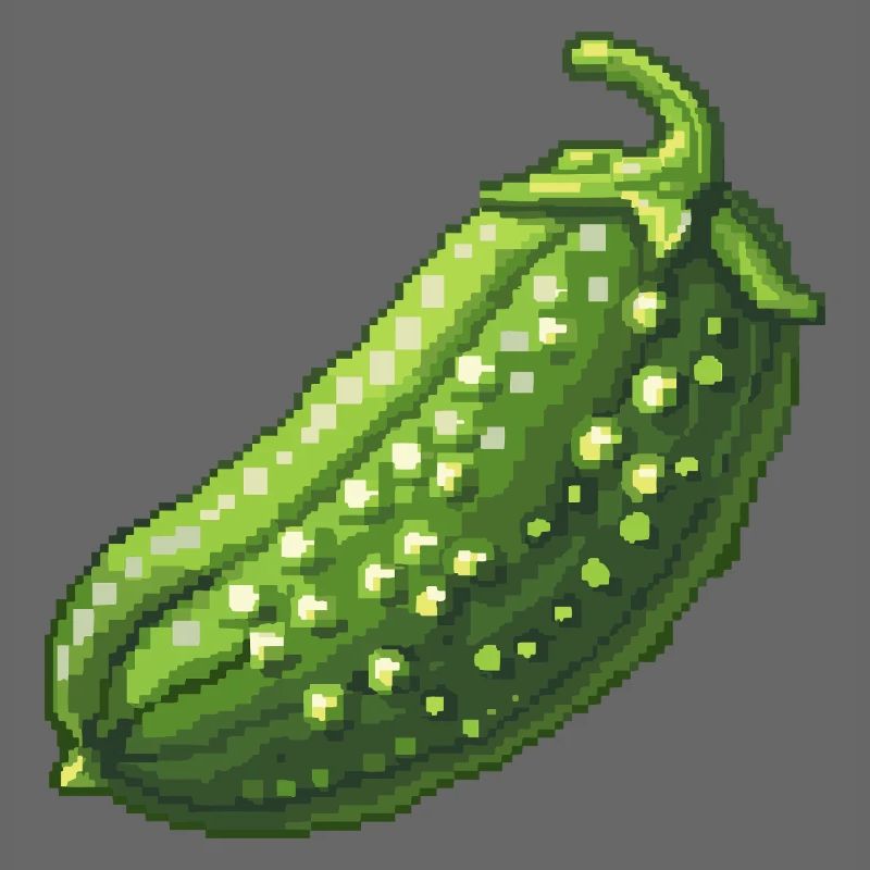 Pixel Concombre Vert Rétro