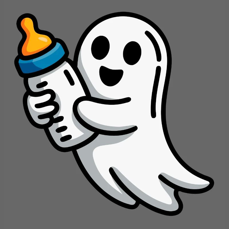 Geist mit Schnuller Illustration