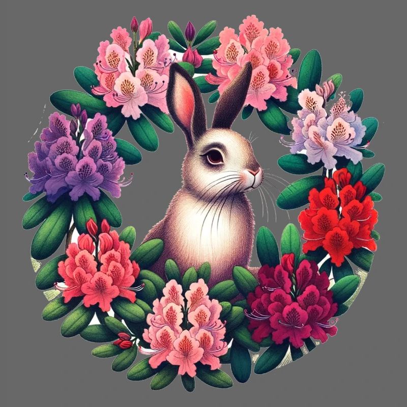 Circular Floral Rabbit