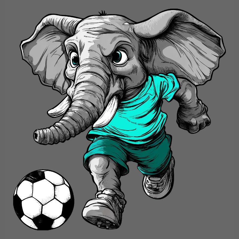 Fussballer Elefant
