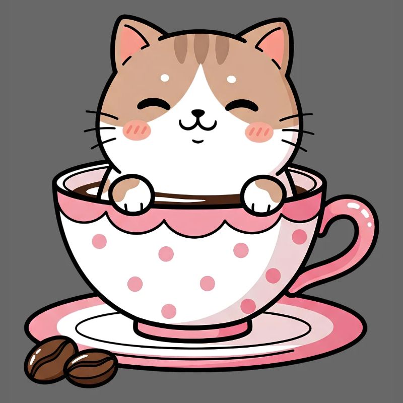 Chat Douillet dans une tasse rose