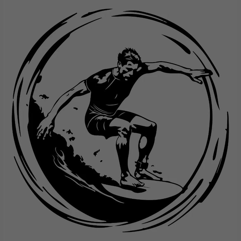 Surfer Man Silhouette