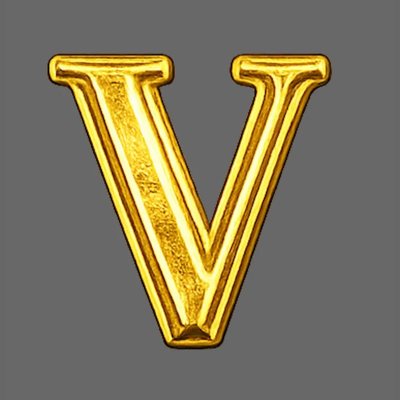 Monogramme V doré - Brillant