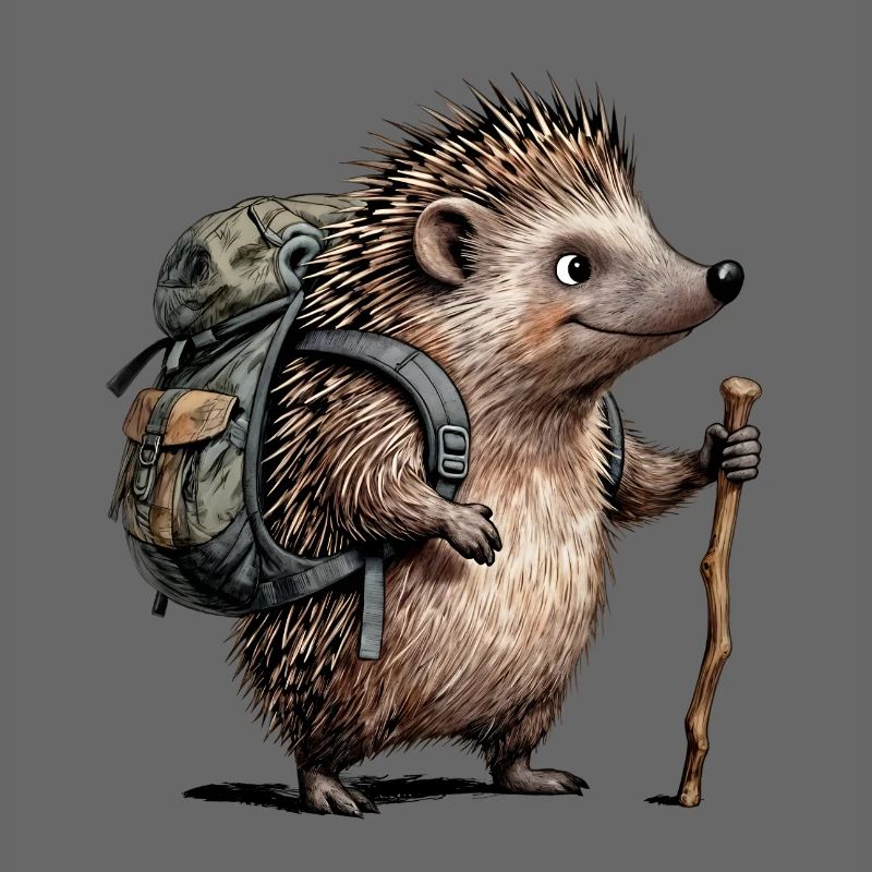 Wanderigel mit Rucksack