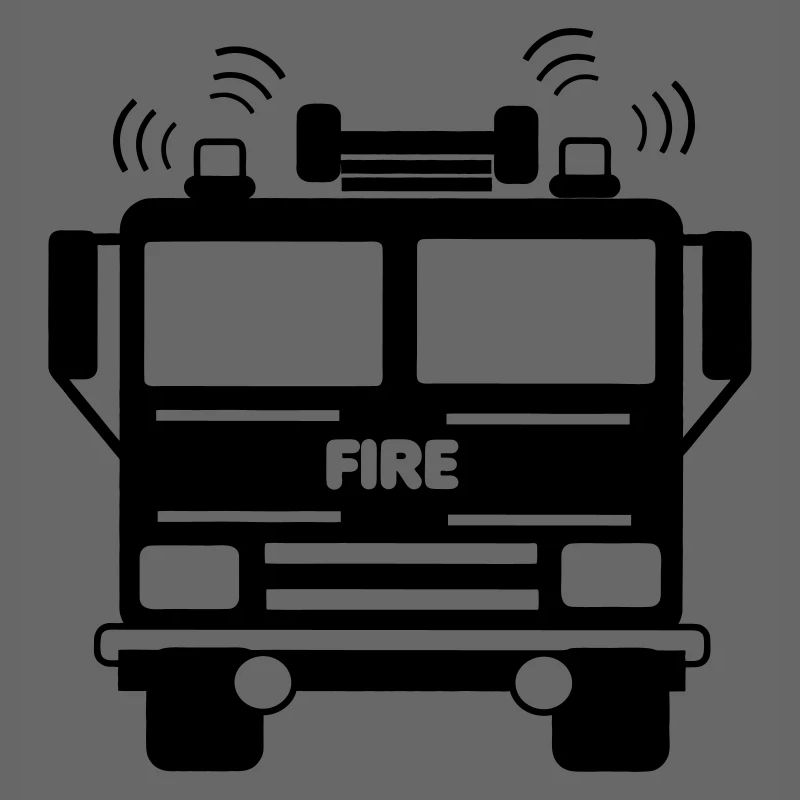 Vue de face du camion de pompiers