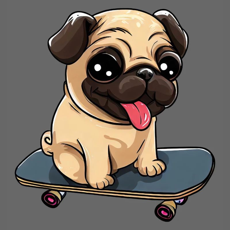 Skateboarding Pug: Cute Rolling Fun